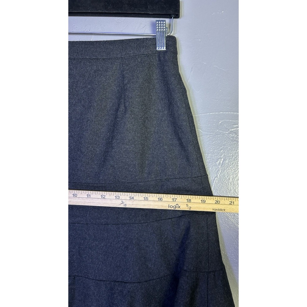 Teri Jon by Rickie Freeman charcoal grey wool trumpet/flounce skirt Size 6 - Picture 9 of 10